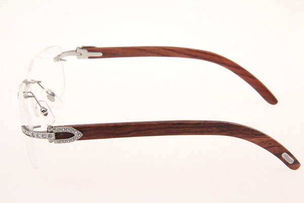 CT 3524012 Diamond Wood Eyeglasses In Silver