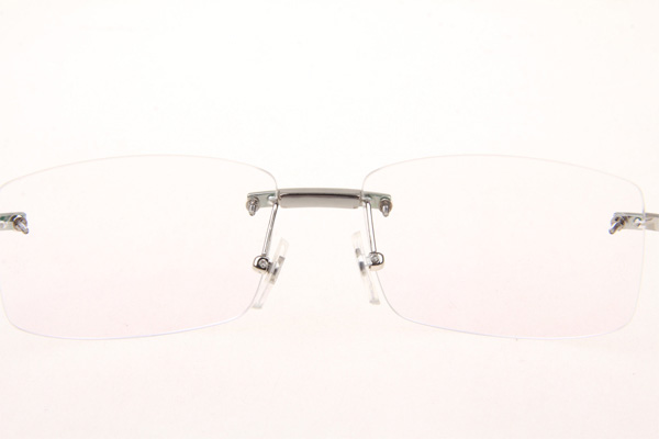 CT 3524012 Diamond Wood Eyeglasses In Silver