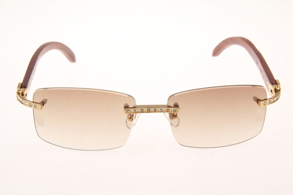 CT 3524012 Diamond Wood Sunglasses In Gold Brown