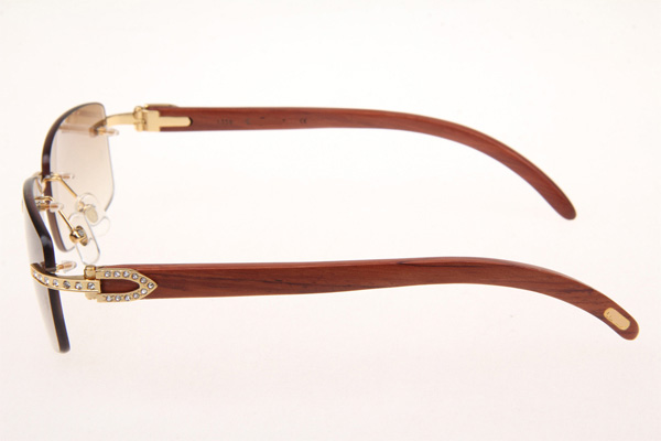 CT 3524012 Diamond Wood Sunglasses In Gold Brown