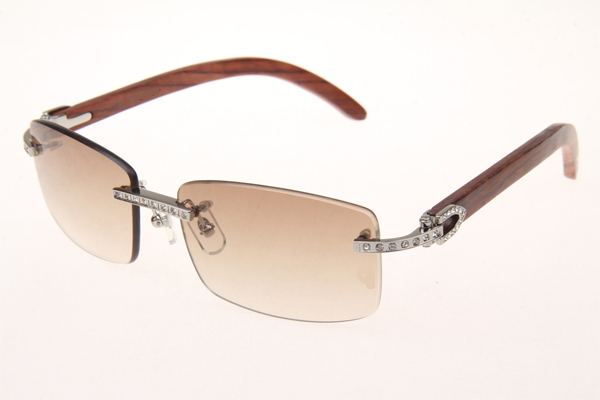 CT 3524012 Diamond Wood Sunglasses In Silver Brown