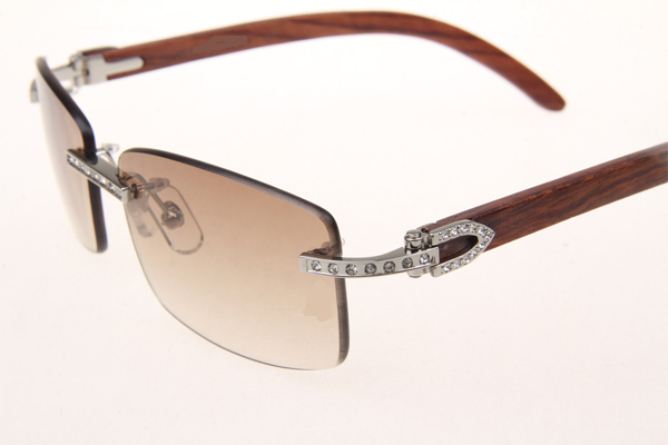 CT 3524012 Diamond Wood Sunglasses In Silver Brown