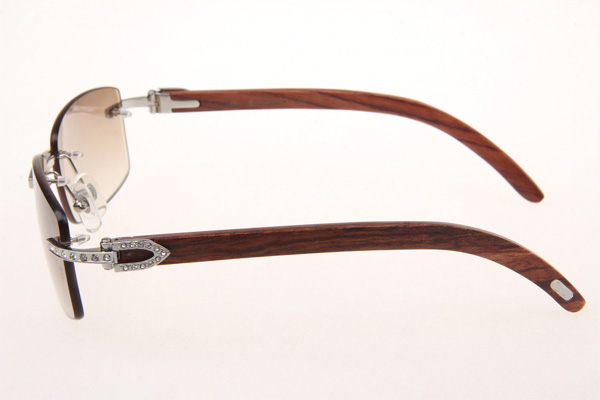 CT 3524012 Diamond Wood Sunglasses In Silver Brown