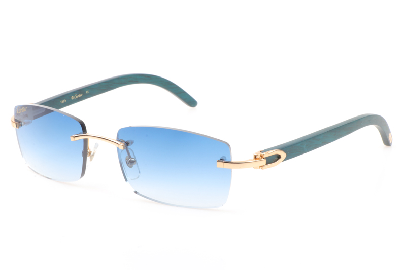 CT 3524012 Green Wood Sunglasses In Gold Gradient Blue