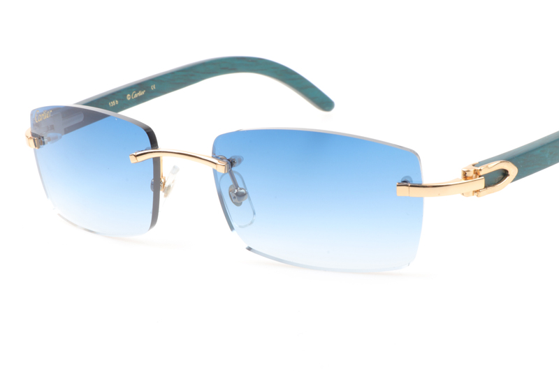 CT 3524012 Green Wood Sunglasses In Gold Gradient Blue