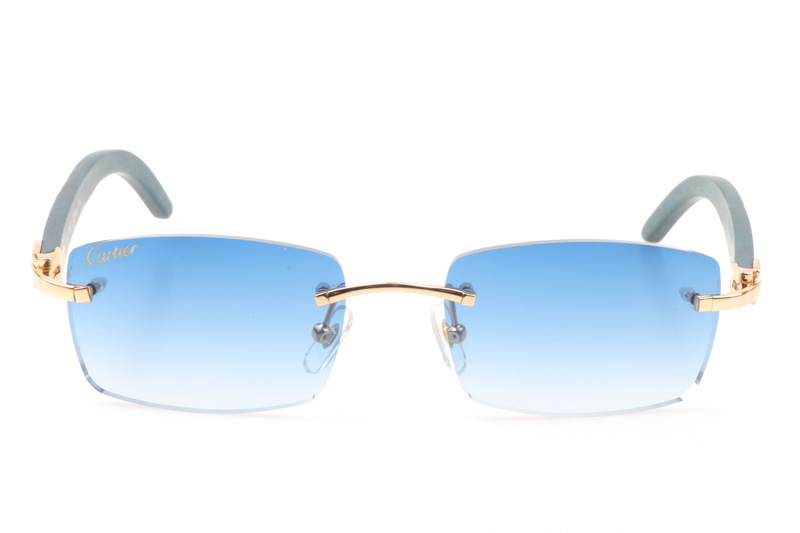 CT 3524012 Green Wood Sunglasses In Gold Gradient Blue