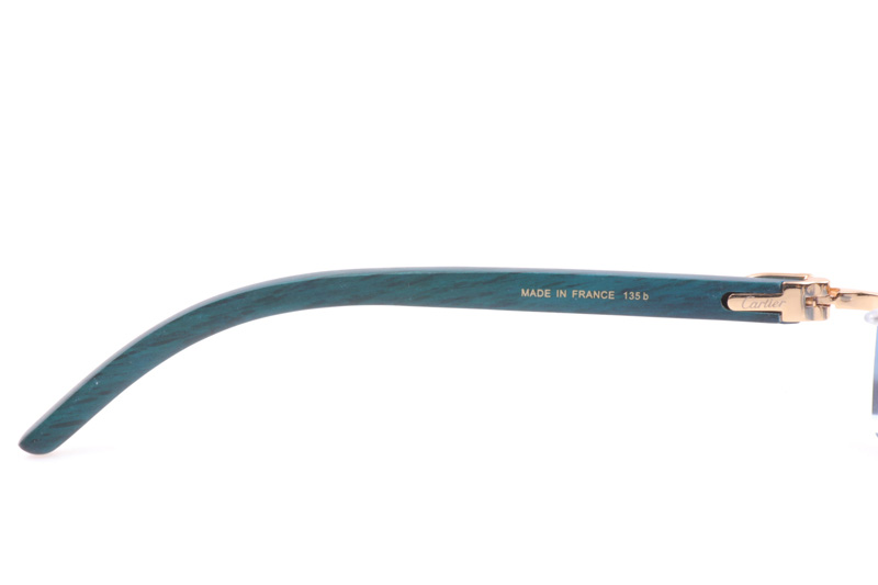 CT 3524012 Green Wood Sunglasses In Gold Gradient Blue