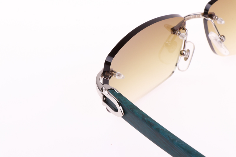 CT 3524012 Green Wood Sunglasses In Silver Brown