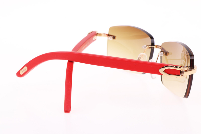 CT 3524012 Red Wood Sunglasses In Gold Brown