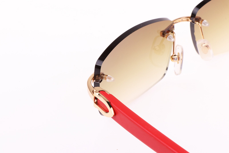 CT 3524012 Red Wood Sunglasses In Gold Brown