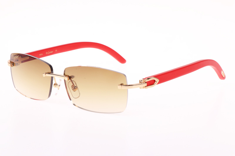 CT 3524012 Red Wood Sunglasses In Gold Brown