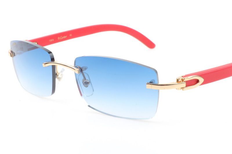 CT 3524012 Red Wood Sunglasses In Gold Gradient Blue