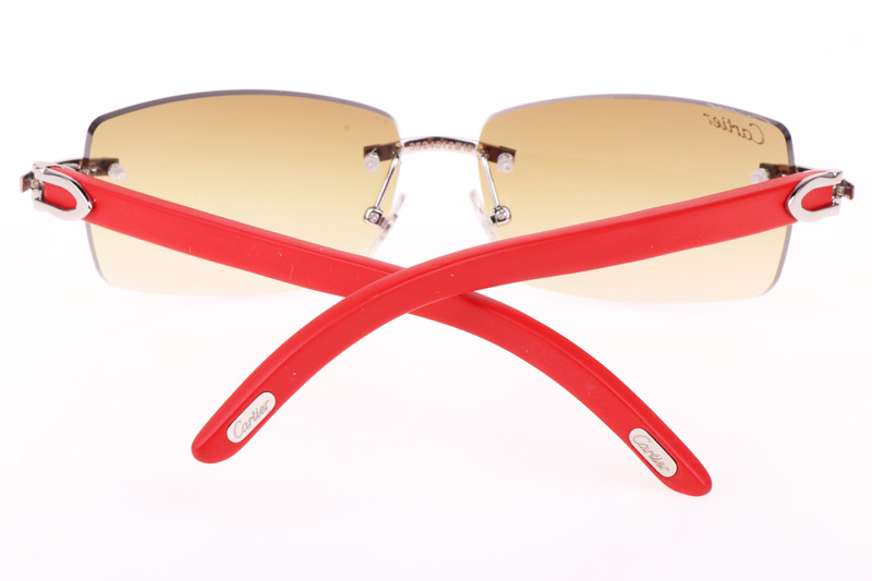 CT 3524012 Red Wood Sunglasses In Silver Brown