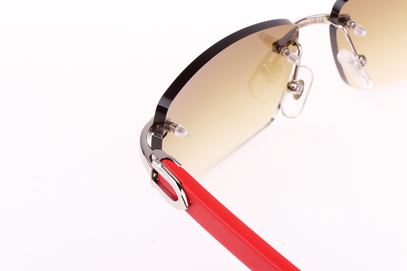 CT 3524012 Red Wood Sunglasses In Silver Brown