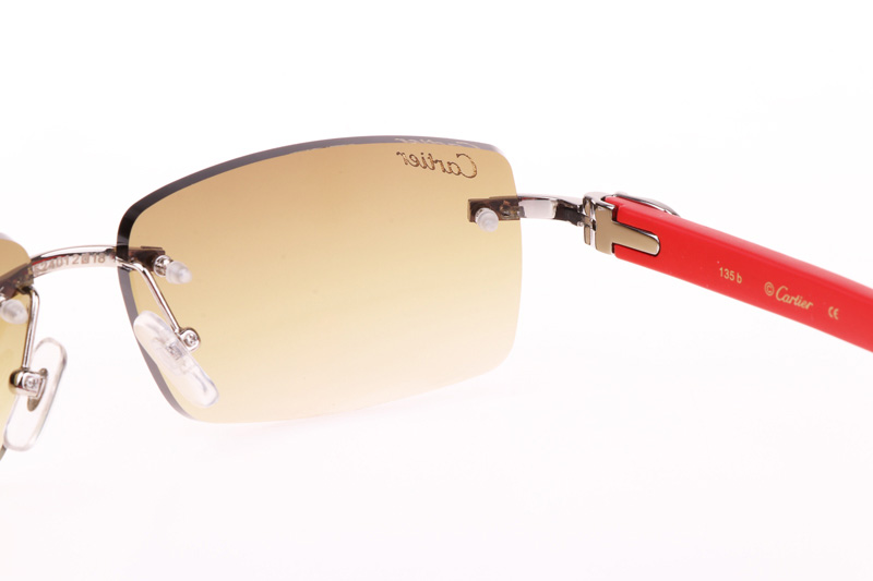 CT 3524012 Red Wood Sunglasses In Silver Brown