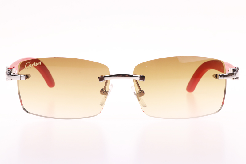 CT 3524012 Red Wood Sunglasses In Silver Brown