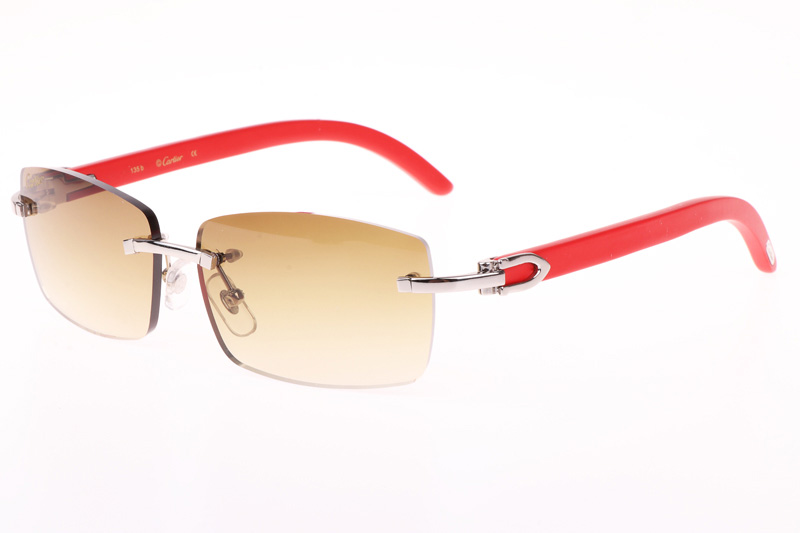 CT 3524012 Red Wood Sunglasses In Silver Brown