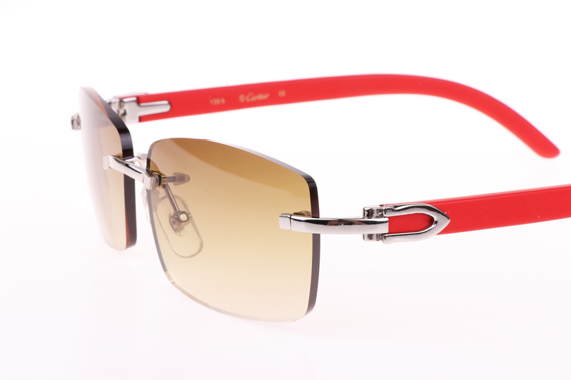 CT 3524012 Red Wood Sunglasses In Silver Brown