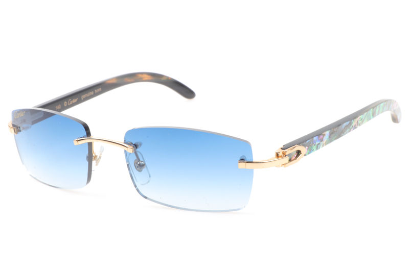 CT 3524012 Shell Mix Black Buffalo Sunglasses In Gold Gradient Blue