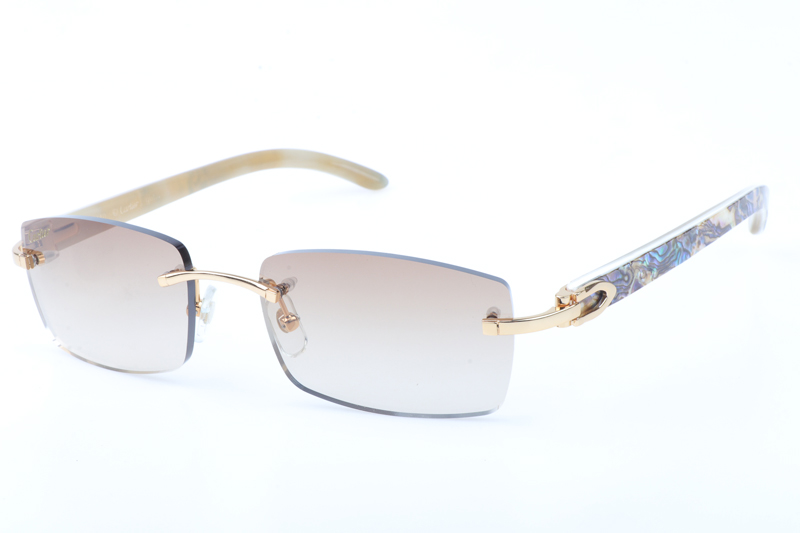 CT 3524012 Shell Mix White Buffalo Sunglasses In Gold Brown