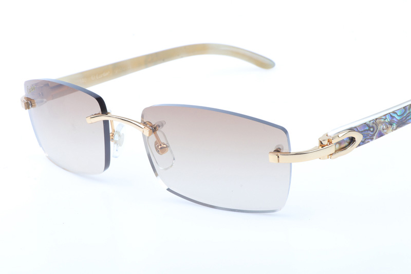 CT 3524012 Shell Mix White Buffalo Sunglasses In Gold Brown