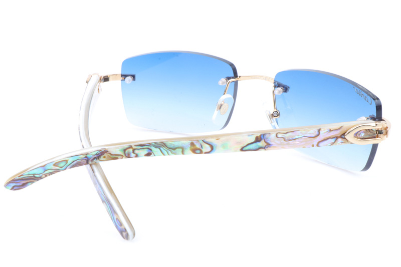 CT 3524012 Shell Mix White Buffalo Sunglasses In Gold Gradient Blue