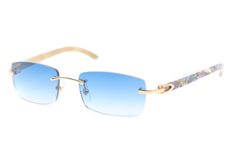 CT 3524012 Shell Mix White Buffalo Sunglasses In Gold Gradient Blue