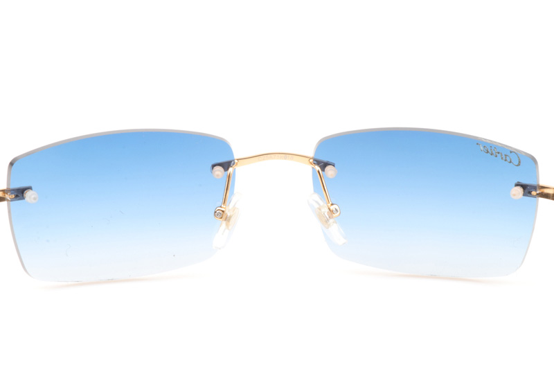 CT 3524012 Shell Mix White Buffalo Sunglasses In Gold Gradient Blue