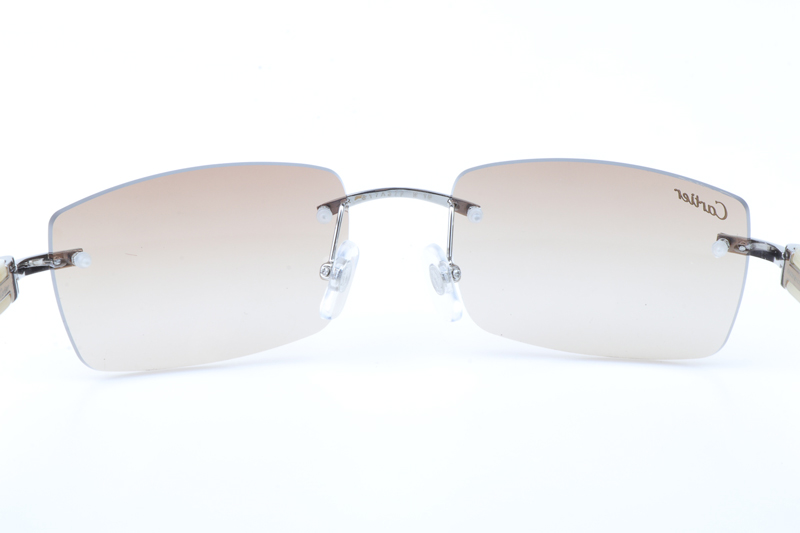 CT 3524012 Shell Mix White Buffalo Sunglasses In Silver Brown