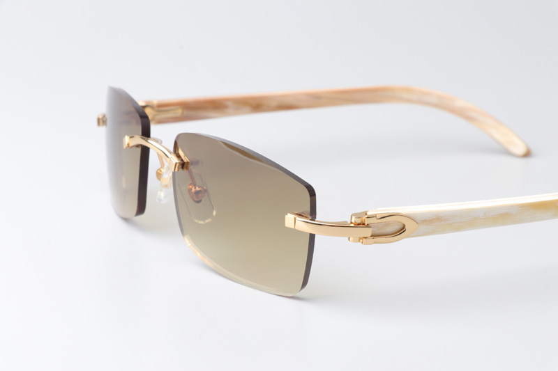 CT 3524012 White Buffalo Sunglasses In Gold Brown