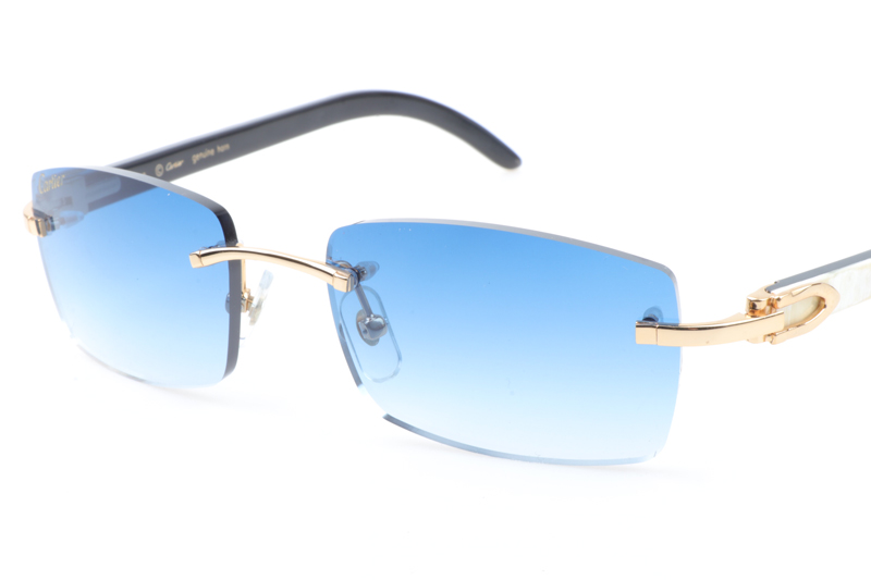 CT 3524012 White Mix Black Buffalo Sunglasses In Gold Gradient Blue