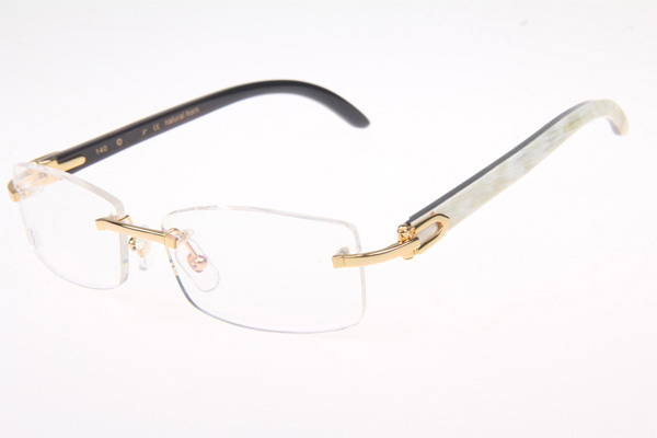 CT 3524012 White mix Black Buffalo Eyeglasses In Gold