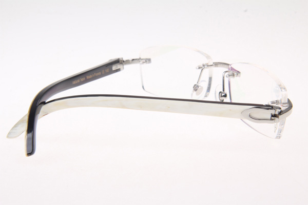 CT 3524012 White mix Black Buffalo Eyeglasses In Silver