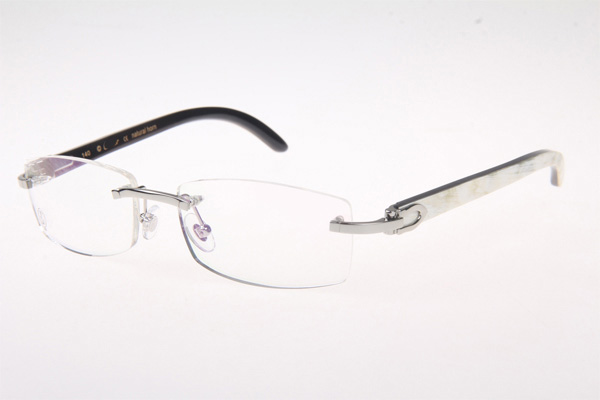 CT 3524012 White mix Black Buffalo Eyeglasses In Silver