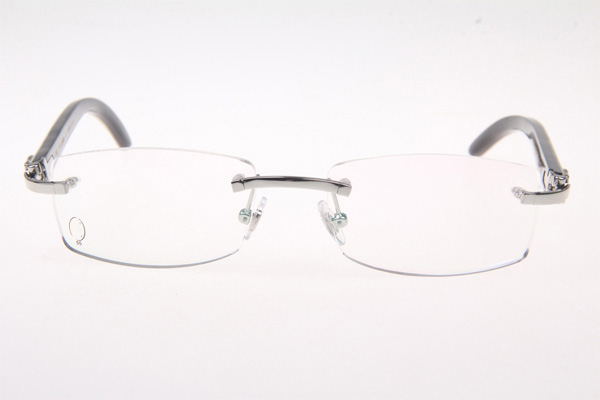 CT 3524012 White mix Black Buffalo Eyeglasses In Silver