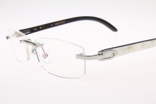 CT 3524012 White mix Black Buffalo Eyeglasses In Silver