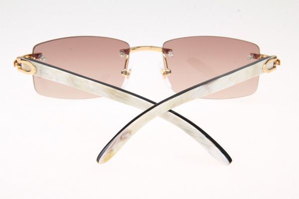 CT 3524012 White mix Black Buffalo Sunglasses In Gold Brown