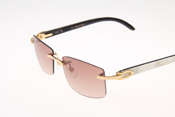 CT 3524012 White mix Black Buffalo Sunglasses In Gold Brown