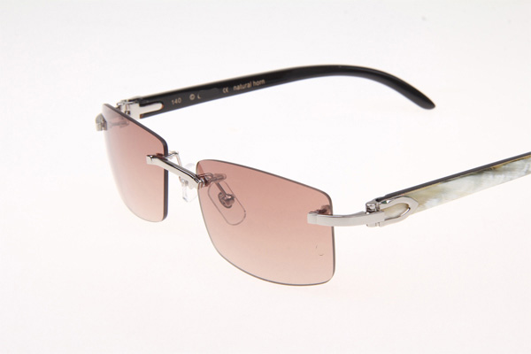 CT 3524012 White mix Black Buffalo Sunglasses In Silver Brown