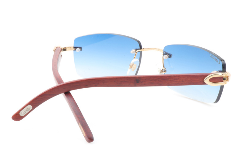 CT 3524012 Wood Sunglasses In Gold Gradient Blue