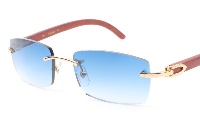 CT 3524012 Wood Sunglasses In Gold Gradient Blue