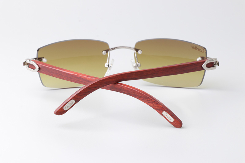 CT 3524012 Wood Sunglasses Silver Brown