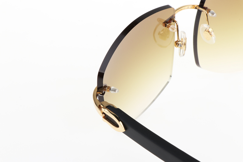 CT 4189706 Black Wood Sunglasses In Gold Gradient Brown
