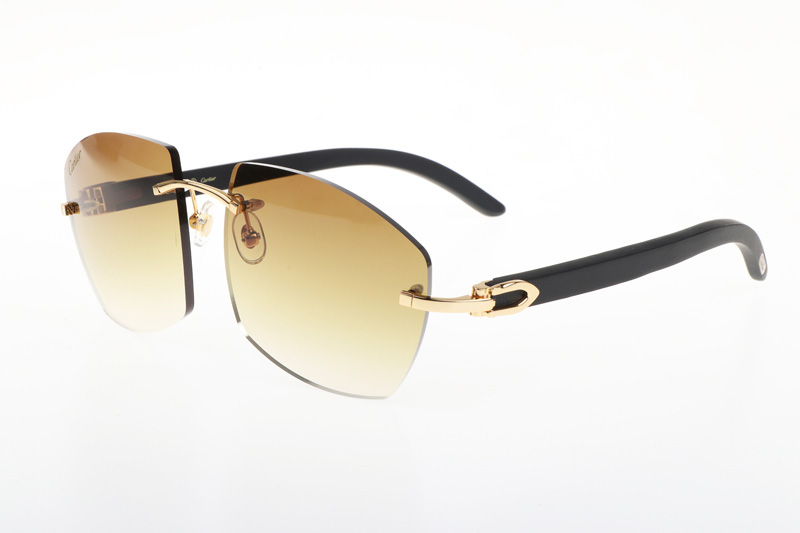 CT 4189706 Black Wood Sunglasses In Gold Gradient Brown