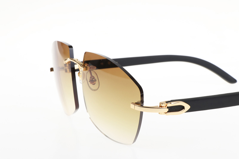 CT 4189706 Black Wood Sunglasses In Gold Gradient Brown