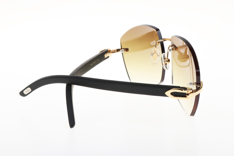CT 4189706 Black Wood Sunglasses In Gold Gradient Brown