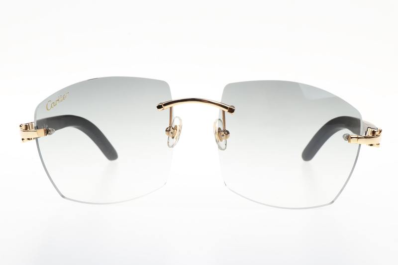 CT 4189706 Black Wood Sunglasses In Gold Gradient Grey