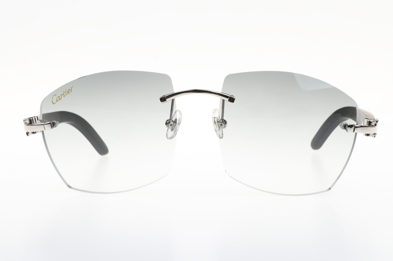 CT 4189706 Black Wood Sunglasses In Silver Gradient Grey