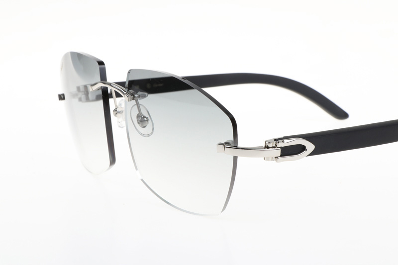 CT 4189706 Black Wood Sunglasses In Silver Gradient Grey