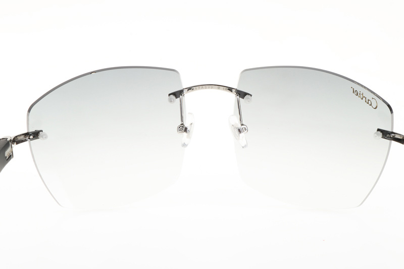 CT 4189706 Black Wood Sunglasses In Silver Gradient Grey